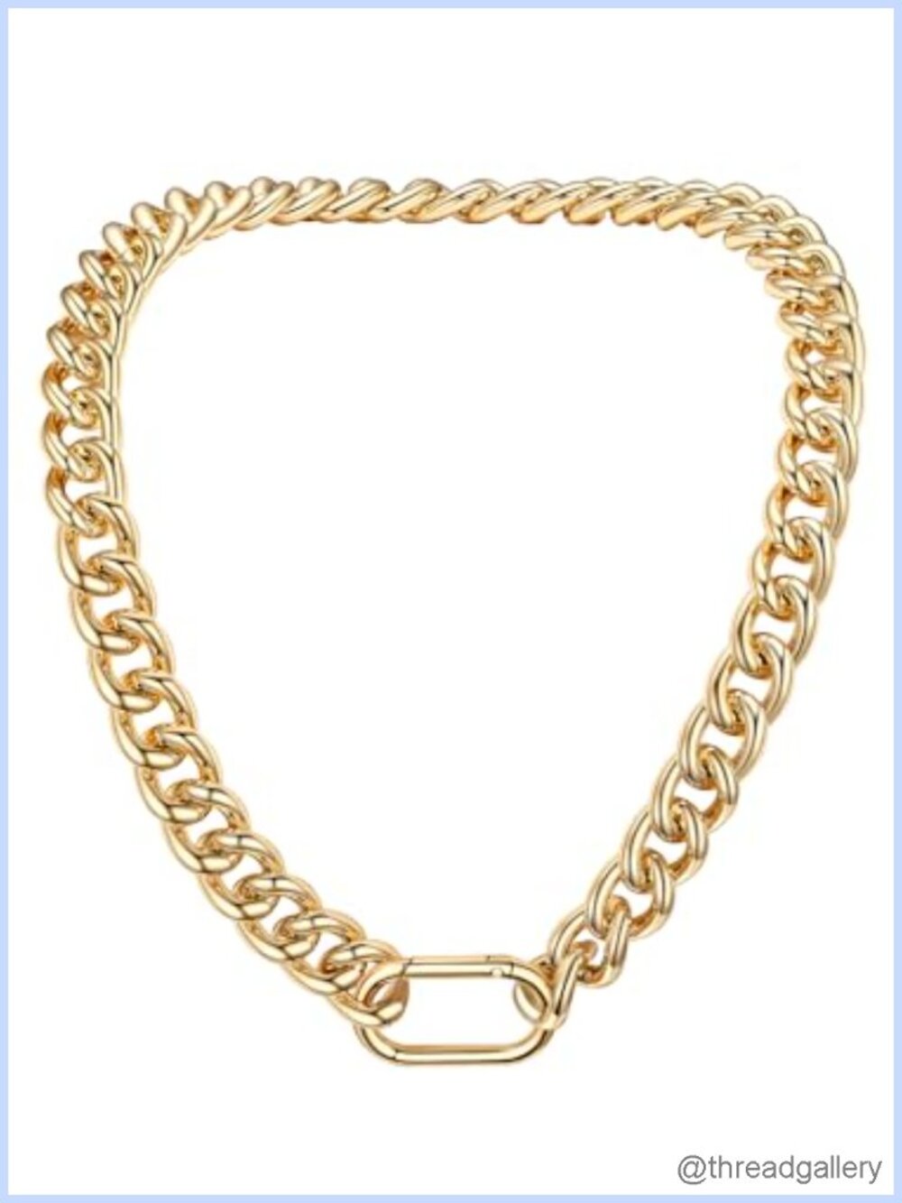 14K Gold Plated Cuban Link Necklace 16MM Thick Chain Spring Ring